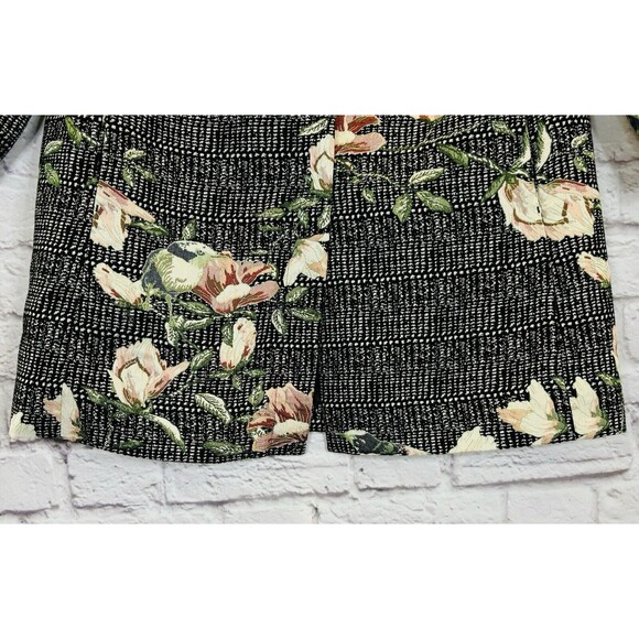 Dennis Basso Womens Size 16 Jacket Coat Woven Brocade Floral Black Snap Front - Picture 9 of 13